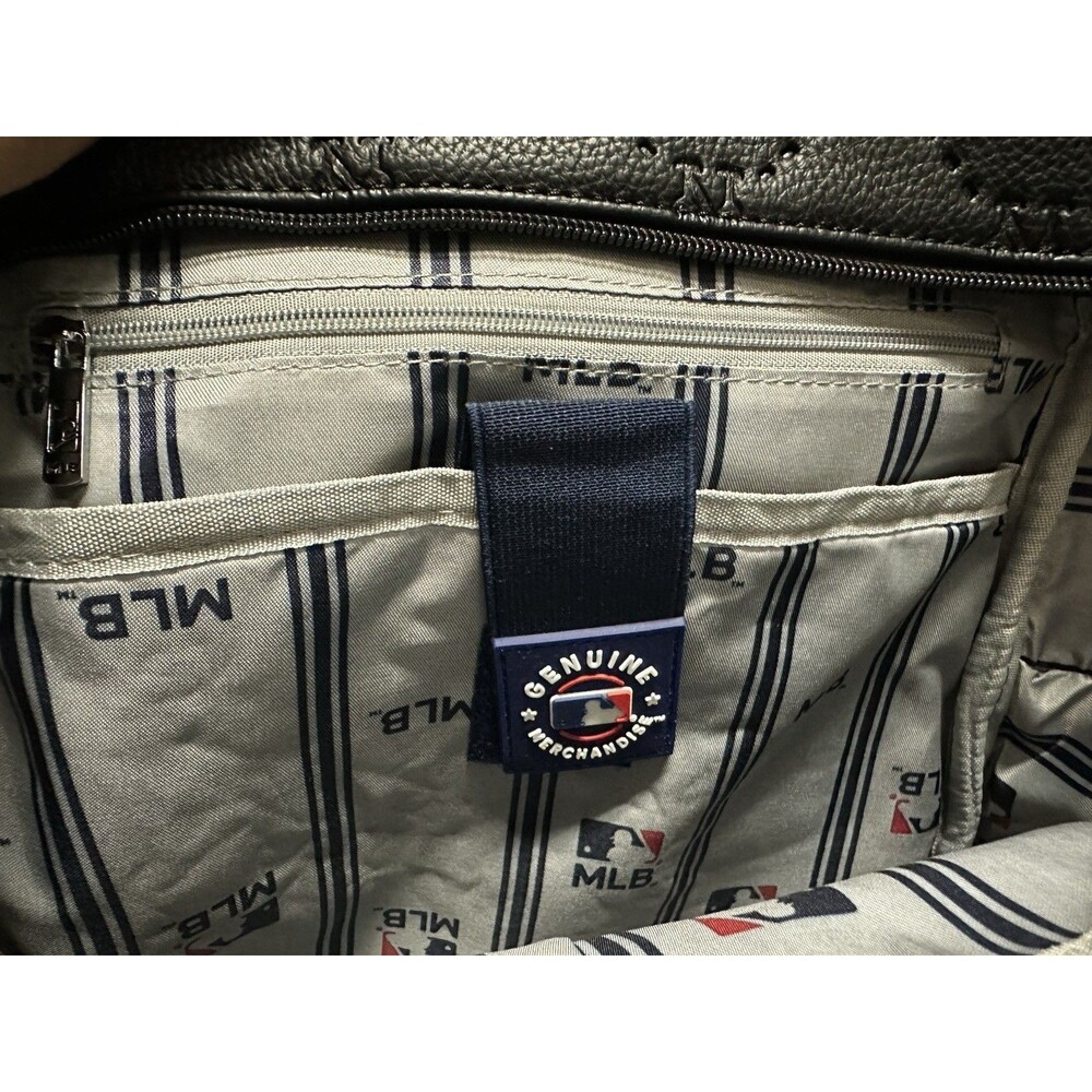 NEW Montana West MLB New York Mets Stamped Logo Mini Backpack Black PU Leather - Picture 10 of 10